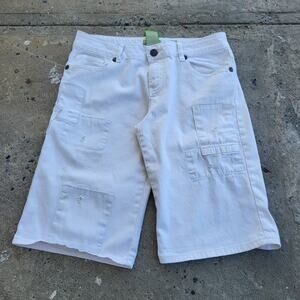 Reuse Shorts Size 30 White Carpenter Painter Light Denim Bermuda Casual Work 12"